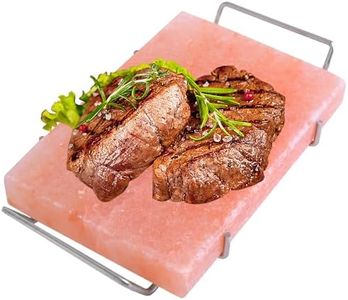 Spantik Professional Salt Block Set with Steel Tray 12" x 8" x 1.5" Himalayan Cooking Plate for Grilling, Cooking, Serving, 100% Pure Natural Food Grade Salt Stone Unique Gifts for Barbecue Smoker