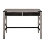 Walker Edison Modern Farmhouse Metal X Writing Desk, Engineered Wood, Grey Wash, 42 Inch