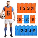 12 pcs Football Bibs Adult, Scrimmage Training Soccer Bibs Adult, Quick Drying Team Training Vests Sports Bibs Practice Vest for Adult Youth - X-Large - 2 Colors