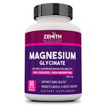 Zenith Nutrition High Absorption Chelated Magnesium Glycinate 600mg - 60 Veg capsules | Supports Bone Health | Nerve & Muscle Function