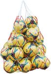 Large Capacity Mesh Equipment Duffel Bag Net Ball Bag Basketball Football Rugby Sack Bag Mesh Carry Bag Sports Goods Tote Storage Organizer Net Bag with Drawstring for 10-15 Balls