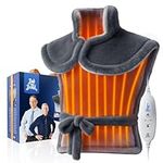 BOB AND BRAD Weighted Heating Pad for Back Pain Relief, 24"x34'' Electric Heating Pad for Neck and Shoulder with 6 Heat Settings, Full Body Heating Pad, Machine Washable, Auto Shut Off, ETL Certified