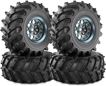 REDSPIDER • Metal 2.2 Beadlock Wheels and Tires 2.2'' Crawler Monster Spike Tire(4pcs) for 1/10 RC Crawler Car TRX4 TRX6 Axial SCX10 90046 SCX10 III AXI03007 Tamiya CC01 D90 D110 (Titanium)