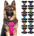 CollarDirect No Pull Reflective Dog Harness with Handle and Front Clip, Adjustible Soft Padded Vest for Small to Large Dogs Training and Walk (Size XL, Pink)