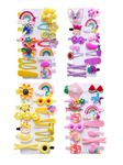 56PCS Toddler Hair Accessories Set: Colorful Rainbow Barrettes, Pins, Candy Fruits, Butterflies for Kids' Stylish Hairstyles