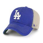 47 MLB Trawler Team Color Mesh Trucker Clean Up Adjustable Hat, Adult One Size Fits All, Los Angeles Dodgers - Blue, One Size