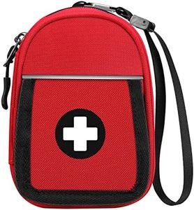 SITHON Insulated Medicine Carrying Case Bag Small Travel Medication Organizer Emergency Medical Pouch Holds Auvi Q, Nasal Spray, Allergy Meds, Asthma Inhaler Case, Red, Red, 1 Count (Pack of 1), Pouch