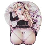 Non Slip Mouse Pad Wifu Mousepad Anime Gaming Pretty Funny Mouse Pad with Gel Wrist Support Purple