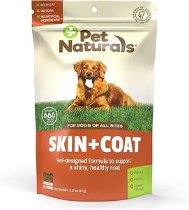 Pet Naturals Skin and Coat for Dogs with Dry, Itchy and Irritated Skin, 30 Chews - Salmon Oil, Vitamin E and Flax Oil - No Corn or Wheat - Vet Recommended