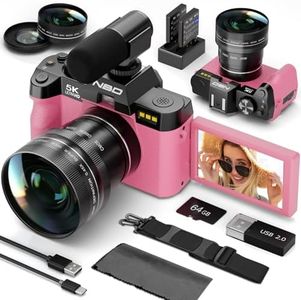 NBD 5K 64MP Digital Cameras for Photography with Dual-Lens WiFi