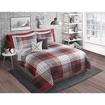 sazana Reversible Plaid Printed Bedding 3 Piece / Bedspread Coverlet Quilt Set(Queen,Classic Plaid)