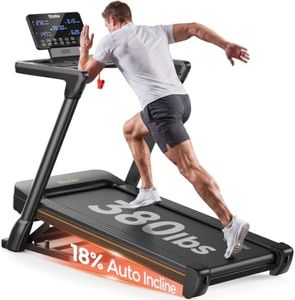 Niceday TM2 Treadmills for Home with 18% Auto Incline, Foldable Walking Pad with Handle, 3HP Quiet Brushless Motor Running Machine, 380Lbs Capacity, 8.7 MPH Speed