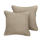 Sorra Home AMZ061101SP Sunbrella Canvas Taupe Outdoor Pillow Set, 18 x 18