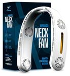 DRIFTX Portable Neck Fan Rechargeable | Neck Fan for Kitchen Women | Better then All Hand Fan Desk Fan | 4 Turbo Motor 3 Speed Low Noise Motors (White, 2400mAh)