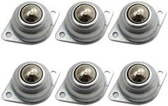 DGQ 5/8" Swivel Ball Caster Roller Transfers Set of 6 Swivel Ball Castor Furniture Trolley Screw Mounted Round Casters