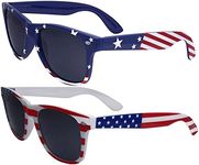 2 Pairs Bulk American Sunglasses USA Flag Classic Patriot
