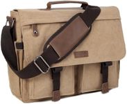 Messenger Bag for Men,Vaschy Water Resistant Canvas 14inch Women Business Laptop Bag Shoulder Commuter Bag for School Work Camel