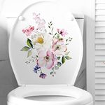 Cachpib Toilet Stickers Bathroom Stickers Toilet Seat Sticker Flowers Toilet Seat Lid Stickers Self-Adhesive Bathroom Wall Sticker Toilet Lid Decals for Bathroom Decorations