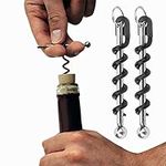 2Pcs Key Ring Corkscrew,Corkscrew Wine Opener Stainless Steel Corkscrew Manual Corkscrew Spiral Worm for Vertical,Corkscrews Mini Keychain Corkscrew for Bartenders Barmans Waiter