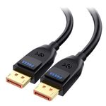 Cable Matters VESA Certified 80Gbps DisplayPort 2.1 Cable 1m/3.3ft, DP80 Cable with 16K 60Hz, 8K 240Hz, 4K 240Hz in Black with FreeSync, G-SYNC and HDR for Gaming Monitor, PC, RTX 4080/4090, RX 7900