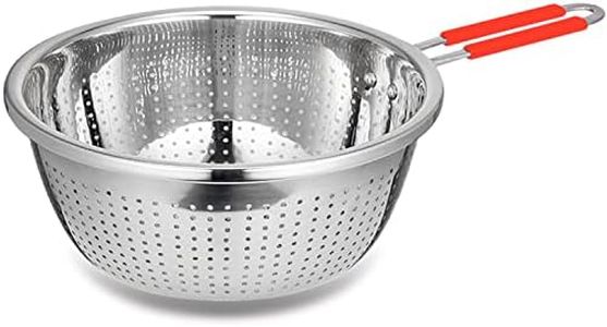 Contiup 304 Stainless Steel Colander, Large Capacity Metal Strainer with Handle Colander for Kitchen Washing Vegetables, Fruit and Rice and Draining Cooked Pasta