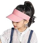 Kids Visor Sun Hat Adjustable Athletic Sports Hat 6 to 12 Years Old, Pink, 6-12 Years