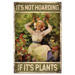 GLOBLELAND Gardener Tin Sign Vintage Women Tin Sign Vintage Metal Tin Sign Art Plaque Poster Retro Wall Decor Tin Painting Tin Signs 8×12inch for Home Bar Coffee Shop Club Decoration