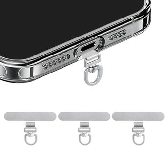 360° Rotating Stainless Steel Phone Tether Tab (Silvery 3-Pack) - Universal for iPhone & Other Phones (Fits Wristbands/Necklaces/Crossbody Straps)
