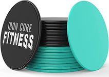 Iron Core Fitness Sliding Discs for Exercise Multi Pack Exercise Sliders. HIIT Workout Equipment (Aqua & Black)