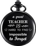 GT Gala Time Pocket Watch Keychain- Creative Birthday, Teacher's Day Gifts Great Teacher Messgare Engraved (Great Teacher)