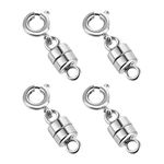 4 Pack Magnetic Necklace Clasps and Closures Magnetic Jewelry Clasps Connector Locking Magnetic Jewelry Claspfor Jewelry Bracelet Necklace Making (2CM Silver)