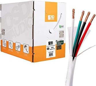 OSD 16/4 - Cable de Altavoz 16 AWG/Calibre 4 Conductores UL Lista en Pared Directa, Grado de entierro CL2/CL3, Cobre Libre de oxígeno, OFC, 500 pies, Caja Resistente de fácil tracción, Color Blanco