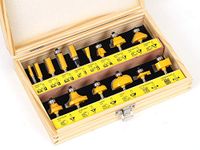 Yonico Router Bits Set 15 Bit 1/4-Inch Shank 17150q