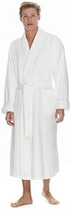 Boca Terry Mens Plush Robe, Big & Tall Bathrobe for Men, Warm Luxury Microfiber Robe - XXXXL (4XL), White