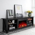 AMERLIFE Fireplace TV Stand, Wood T