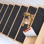 MBIGM 8" X 30"(15 Pack) Non-Slip Carpet Stair Treads - Non-Skid Safety Rug Slip Resistant Indoor Runner for Kids Elders & Pets with Reusable Adhesive - Black Stair Treads Non Slip Indoor Stair Runner