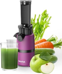 Cold Press Juicer, INOVIVA Masticating Juicer Machines Compact, Slow Juicer with 70 RPM Low Speed, Juice Maker for Vegetable & Fruit, Portable Juice Extractor High Juice Yield & Easy to Clean, Pink