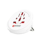 SKROSS Country Travel Adapter - World to Europe, Universal Plug Adapter for European Sockets, Swiss-Engineered Power Adapter (White)