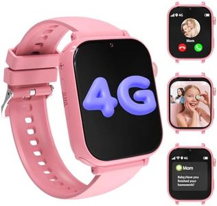 AXYWINBO Kids smart Watch for Girls Boys 4g GPS Call Text-Smart Watch for Kids Game Camera Pedometer Alarm Clock Calculator-Kid Watches for Girls Boys 4-12 Ages Gifts Pink