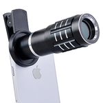 Rambot 12X Metal Zoom Telescope Lens Kit for Mobile Camera with DSLR Blur Background & Wide Angle Effect Lens Compatible for All Smartphones (Multicolor)