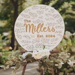 Rustic Guest Book | Wedding Reception | Wedding Alternative decor | Guest Book Graduation Party 2023 | Custom Guest Book Ideas | Layered Wood Wedding Sign (Circle)