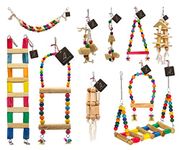 PETZOO Bird Toys Combo of 10 Cage Accessory for Budgies, Cockatiels, Love Birds, African Grey Parrots & All Big Birds and Parrots