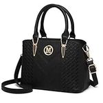 Miss Lulu Handbag for Women, Woven and Chevron Pattern, M Logo on the Front, Top Handle or Shoulder Bag, Golden Hardware