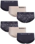 Reebok Womens Underwear Seamless Hipster Briefs (6 Pack)