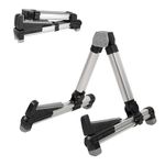 Kadence NK519 Touring Series Foldable A-Frame Guitar Stand | Aluminum Alloy Build | Adjustable Padded Arms with Back Rest | Anti-Slip Rubber Feet | Suitable for Acoustic, Electric & Bass Guitars | Silver