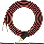 MKBKLLJY 1Pcs RCA to Bare Wire Speaker Cable 10FT/305CM 16AWG Positive Red Wire Marking Pure Copper Shell Gold Plated Plug Corrosion Resistance with Cable Ties for Direct Connect Speakers and DIY Plug