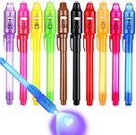 Invisible Ink Pen 10Pcs,Spy Pen Invisible Disappearing Ink Pen with Light Magic Marker for Secret Message and Kids Party Christmas Halloween Easter Goodies Bags Toy