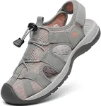 Dannto Women's Sport Sandals Close Toe Mesh Hiking Outdoor Athletic Casual Walking Sandals Water Shoes,Grey1,40,Size 9
