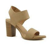 Soda Topshoeave Wait Womens Open Toe Chunky Heel Ankle Strap Shoes Block High Heel Dress Sandals, New Natural, 6 UK