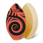 BPS ‘Koru’ 30" Skimboards with Colored EVA Grip Pad and High Gloss Clear Coat | Wooden Skim Board with Grip Pad for Kids and Adults | Orange with Black Accent